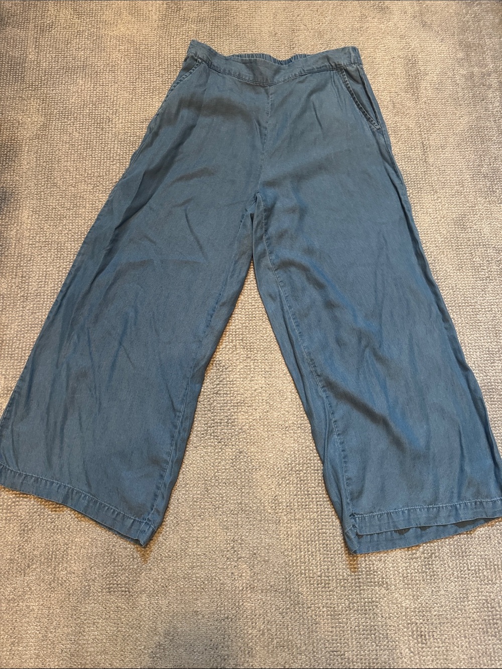 Vero Moda Teal Wide-Leg Cropped Pants